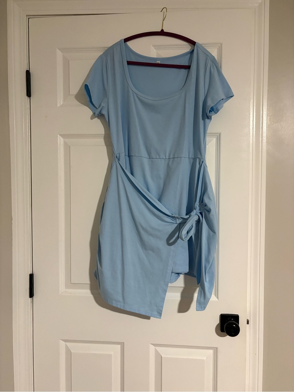 Light Blue Women’s Wrap Dress with Built in Shorts